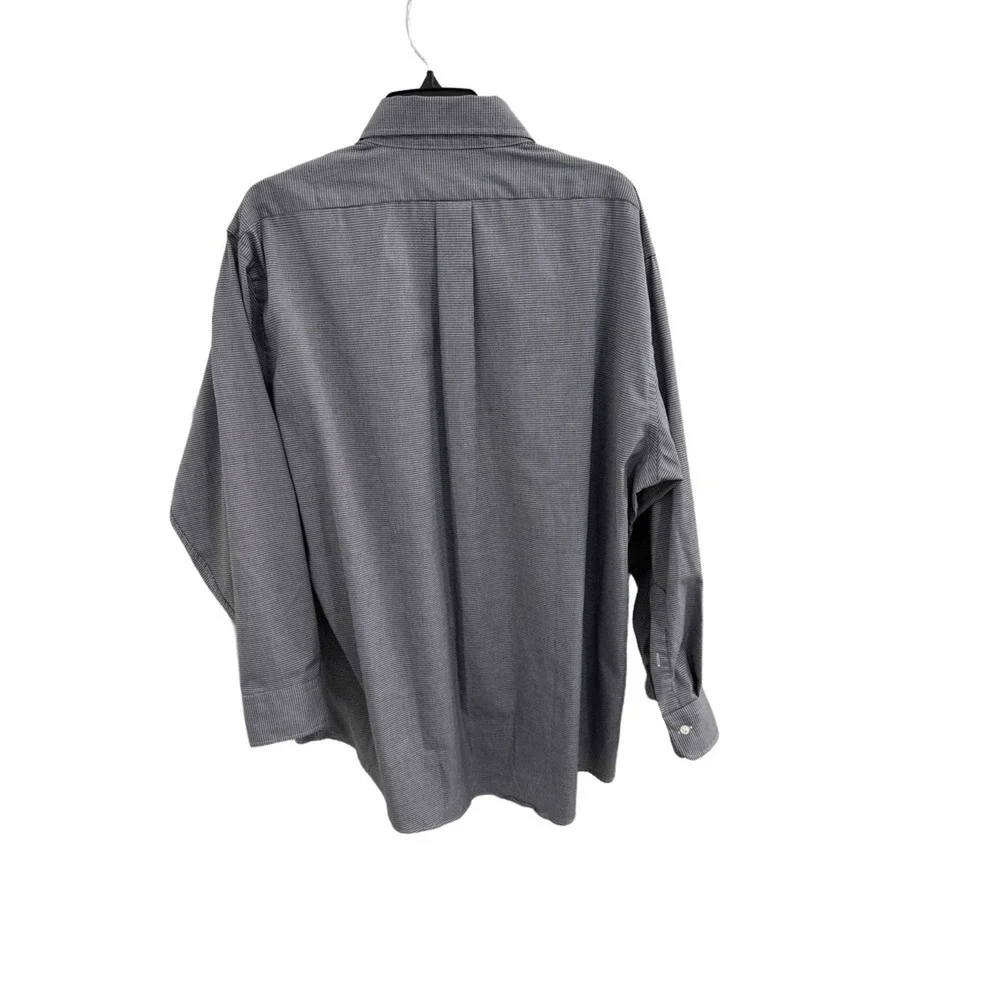 Hathaway Town Country‎ Shirt Mens 17 1/2 34 Grey Long Sleeve Button Up Collared